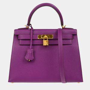 Pre Owned Hermes Anemone Epsom Kelly 28 Sellier 2way Handbag