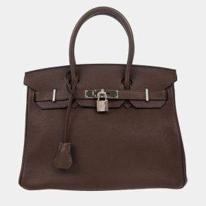 Pre Owned Hermes Chocolat Togo Birkin 30 Handbag