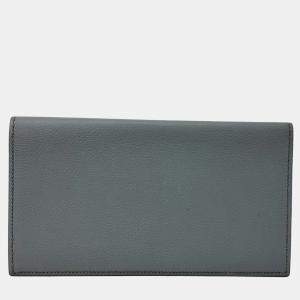 Pre Owned Hermes Grey Leather MC2 Fleming Jungle Long Wallet