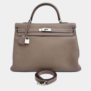 Pre Owned Hermes Brown Leather Kelly 35