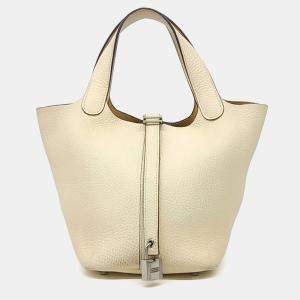 Pre Owned Hermes Beige Leather Rock Picotan 18