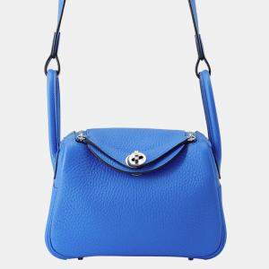 Pre Owned Hermes Lindy Blue Hydra Taurillon Clemence Size Mini