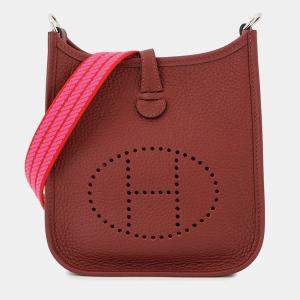 Pre Owned Hermes Evelyne Long Rouge H Taurillon Clemence Size TPM
