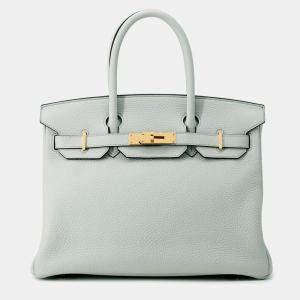 Pre Owned Hermes Birkin Blue Pale Togo Leather Size 30