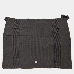Pre Owned Hermes Gray Canvas Herline Besace MM Messenger Bag