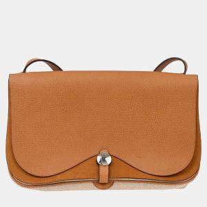 Pre Owned Hermes Sac Colorado MM Natural Toile H Vache Liegee  Handbag