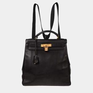 Pre Owned Hermes Black Gulliver Kelly A Dos GM Backpack
