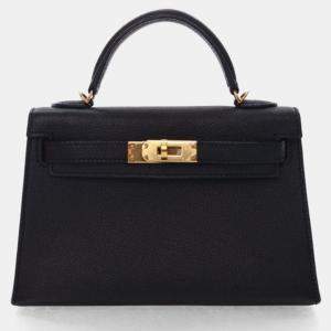 Pre Owned Hermes Noir Chevre Mini Kelly 20