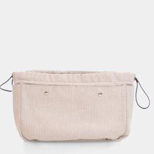 Pre Owned Hermes Beige Cotton Fourbi Pouch 25