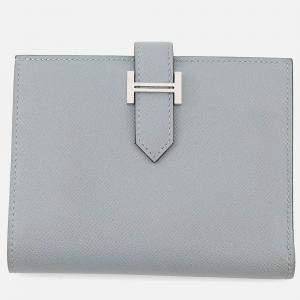 Pre Owned Hermes Bean Compact Green Pantan Veau Madame