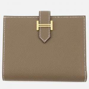 Pre Owned Hermes Bean Compact Etoupe Epsom