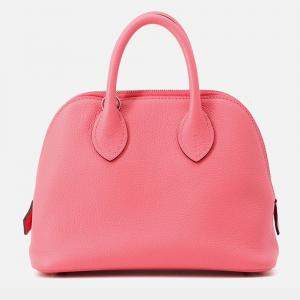 Pre Owned Hermes Bolide 1923 Rose Azalee Evercolor Size Mini