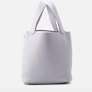 Pre Owned Hermes Picotin Lock Green Pantan Taurillon Clemence 22