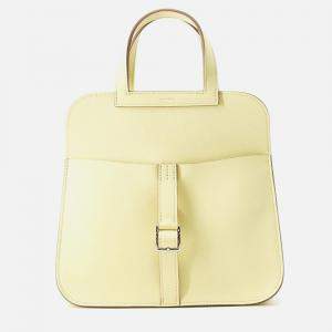 Pre Owned Hermes Halzan Jaune Milton Swift Leather Size Mini