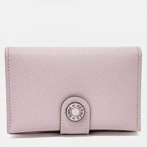 Pre Owned Hermes Pink Leather R.M.S. Card Wallet