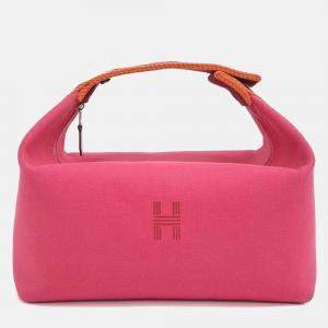 Pre Owned Hermes Pink Canvas Breathe-A-Brack Case GM