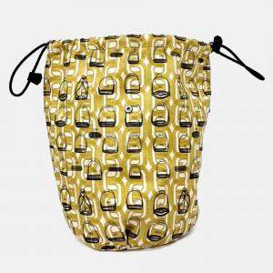 Pre Owned Hermes Yellow Silk Pouch