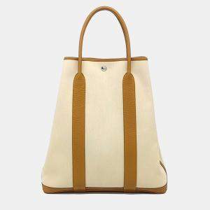 Pre Owned Hermes Beige Brown Fabric Garden Pile