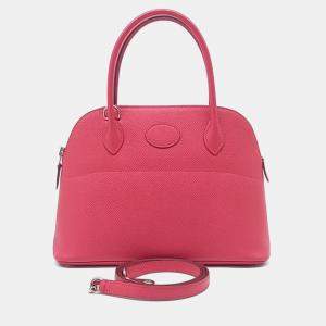 Pre Owned Hermes Pink Leather Bolide 27