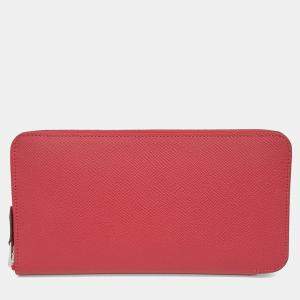 Pre Owned Hermes Pink Leather Silky Long Wallet