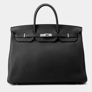 Pre Owned Hermes Birkin  Size 40 Black Togo Leather  Size 40