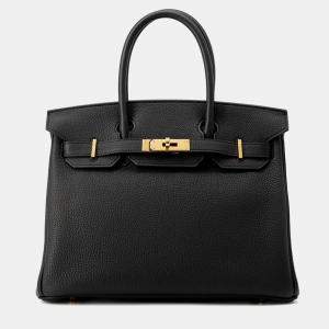 Pre Owned Hermes Birkin Black Togo Leather Size 30