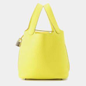 Pre Owned Hermes Picotin Lock Lime Taurillon Clemence PM