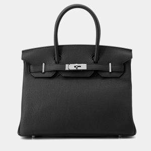 Pre Owned Hermes Birkin Black Togo Leather Size 30