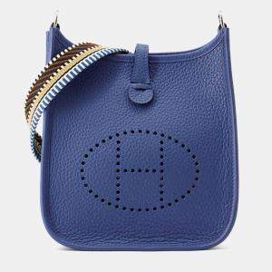 Pre Owned Hermes Evelyne Amazon Long Blue Tie Taurillon Clemence TPM