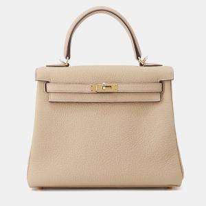 Pre Owned Hermes Kelly Retourne Trench Togo Leather Size 25