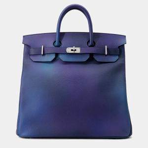 Pre Owned Hermes Haut A Courroies Cosmos Blue Nuit/Violet gradation Togo Leather Size 40