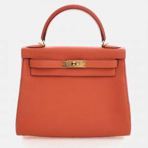 مملوكة مسبقًا Hermes Orange Poppy Togo Kelly 28