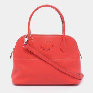 Pre Owned Hermes Bolide 27 Rouge Tomate Swift Leather Shoulder Bag