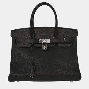 مملوكة مسبقًا Hermes Birkin 30  Black Taurillon Clemence Handbag
