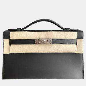 مملوكة مسبقًا حقيبة هيرمس ميني كيلي بلاك جلد سوفت