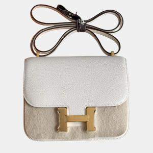 مملوكة مسبقًا Hermes Constance 19 Cream Chevre Leather Gold Hardware