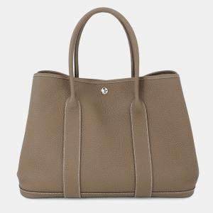 مملوكة مسبقًا Hermes Garden Party Etoupe Negonda Leather PM