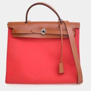 Pre Owned Hermes Bougainvillier Toile H Herbag Zip 31