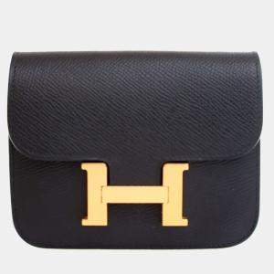 مملوكة مسبقًا Hermes Noir Epsom Constance Slim Wallet