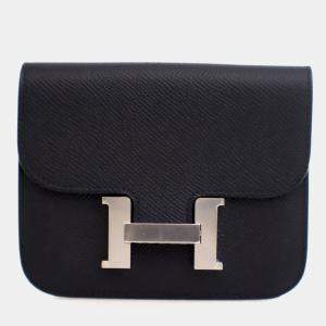 مملوكة مسبقًا Hermes Noir Epsom Constance Slim Wallet