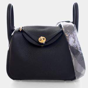 مملوكة مسبقًا Hermes Noir Clemence Mini Lindy 20