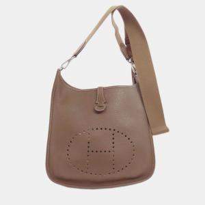 Pre Owned Hermes Evelyn 3 Pm Etoupe  Taurillon Shoulder Bag