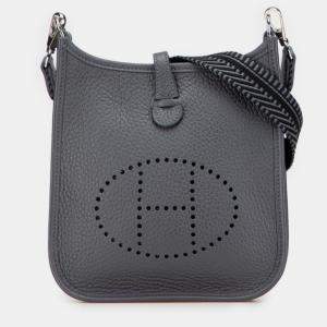 مملوكة مسبقًا Hermes Evelyne Amazon 16 TPM Dark Gray Ardoise And Taurillon Clemence Leather Crossbody Shoulder Bag