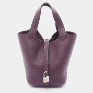 مملوكة مسبقًا Hermes Picotin Lock 18 Handbag Leather Taurillon Maurice  Purple