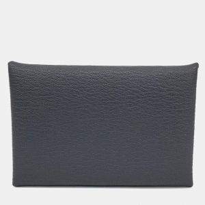 مملوكة مسبقًا حافظة بطاقات هيرميس كالفى جلد أسود