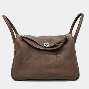 Pre Owned Hermes Brown Leather Lindy 30