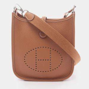 Pre Owned Hermes Evelyne 16 Gold Taurillon Clemence Leather Shoulder Bag