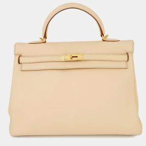 مملوكة مسبقًا Hermes Kelly Retourne Parchement Togo Leather Size 35