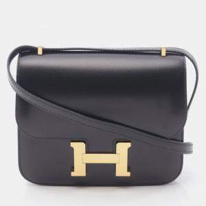 مملوكة مسبقًا Hermes Constance Mini Black Box Calf Leather Shoulder Bag