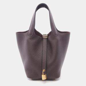 مملوكة مسبقًا حقيبة هيرميس بيكوتين لوك ١٨ حمراء سوليير جلد توريليون كليمينس